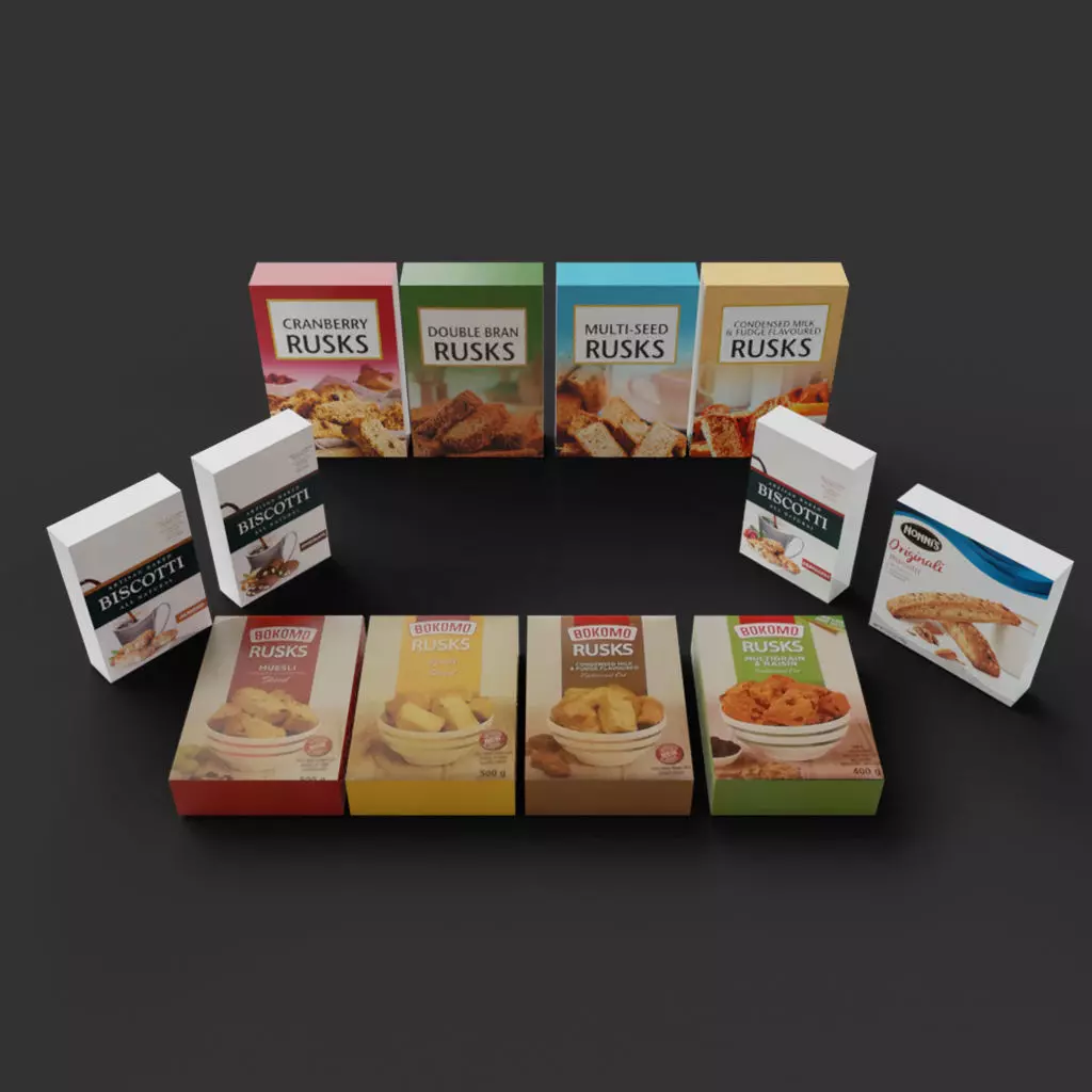 Rusks Biscotti biscuit store asset for coffee or tea time Low-poly 3D model_0