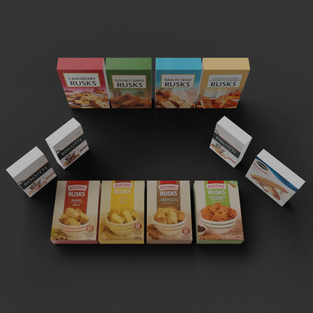 Rusks Biscotti biscuit store asset for coffee or tea time Low-poly 3D model_2