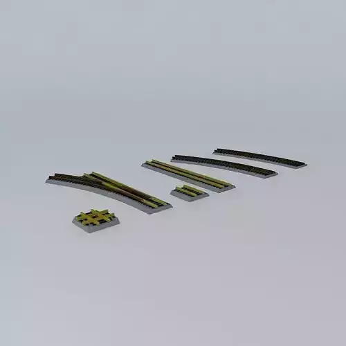 Model Train Track (HO Gauge) Free 3D model