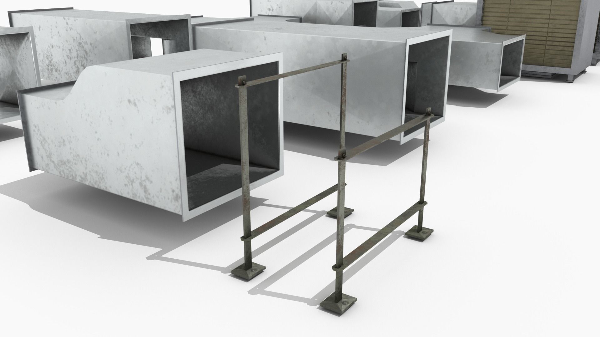 Modular Square Air Conditioning Tubing  Low-poly 3D model_12