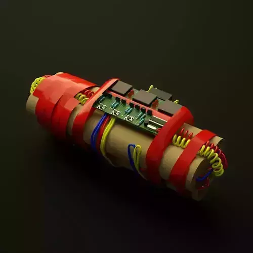 Dynamite bomb with wires