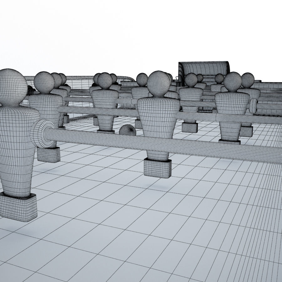 Wooden Babyfoot 3D model_3