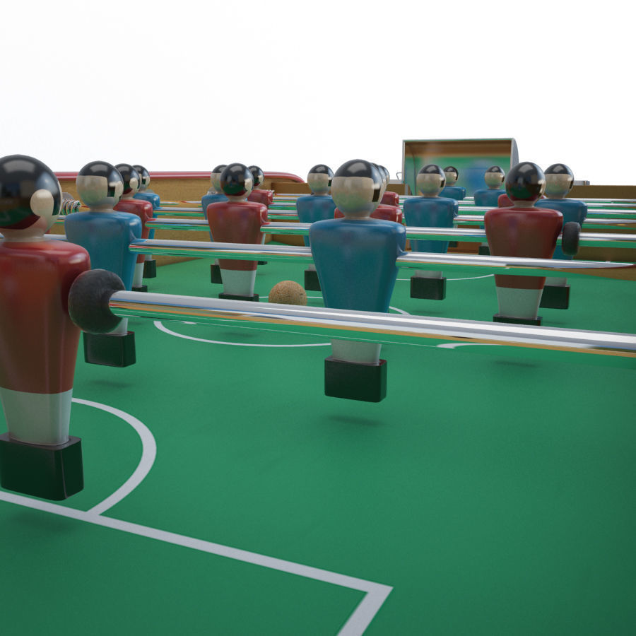 Wooden Babyfoot 3D model_1