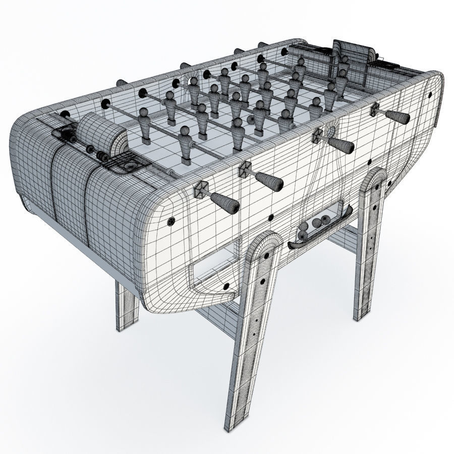 Wooden Babyfoot 3D model_2