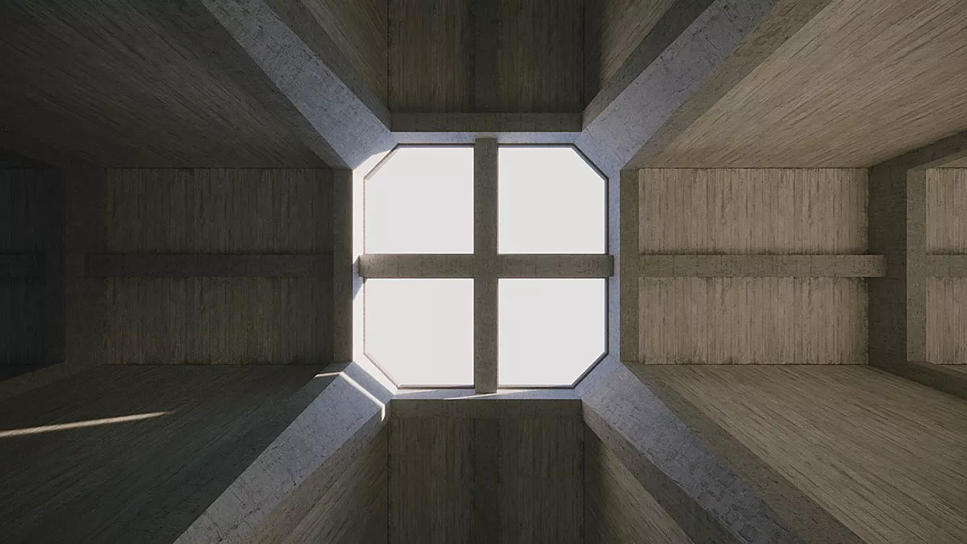 VR Gallery Brutalism Cross 2019 Baked and Corona Max Scene Low-poly 3D model_0