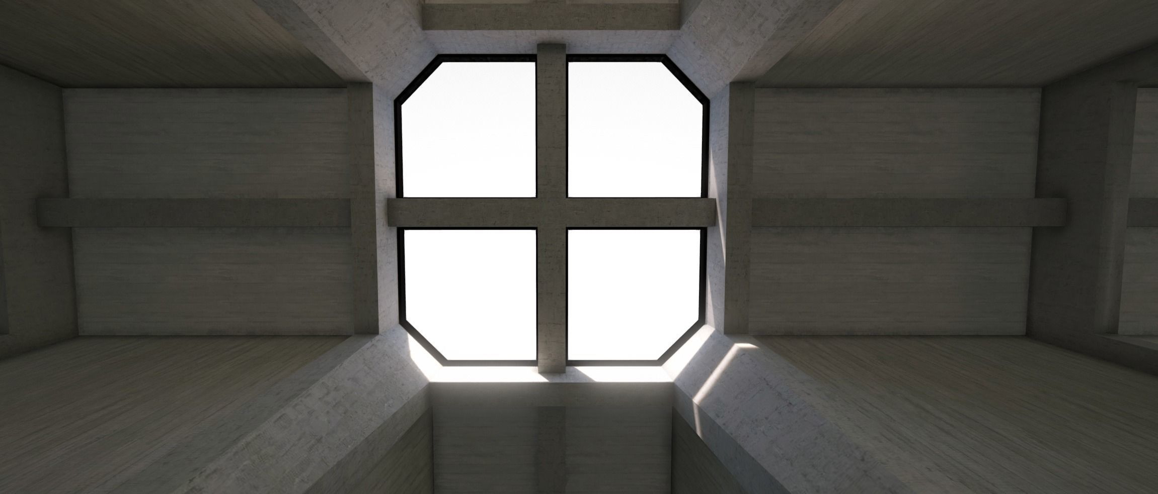 VR Gallery Brutalism Cross 2019 Baked and Corona Max Scene Low-poly 3D model_2