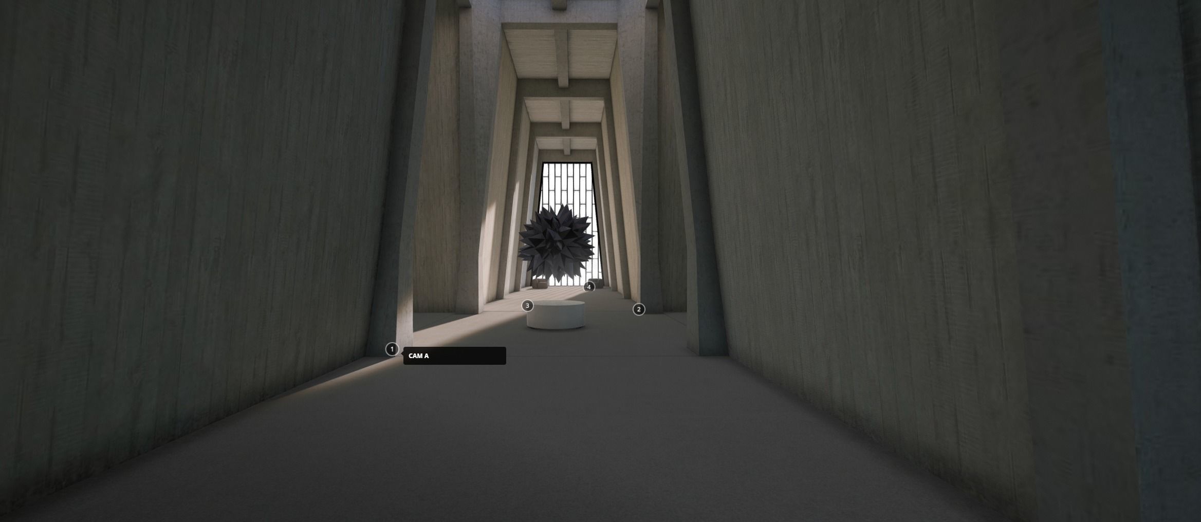 VR Gallery Brutalism Cross 2019 Baked and Corona Max Scene Low-poly 3D model_3