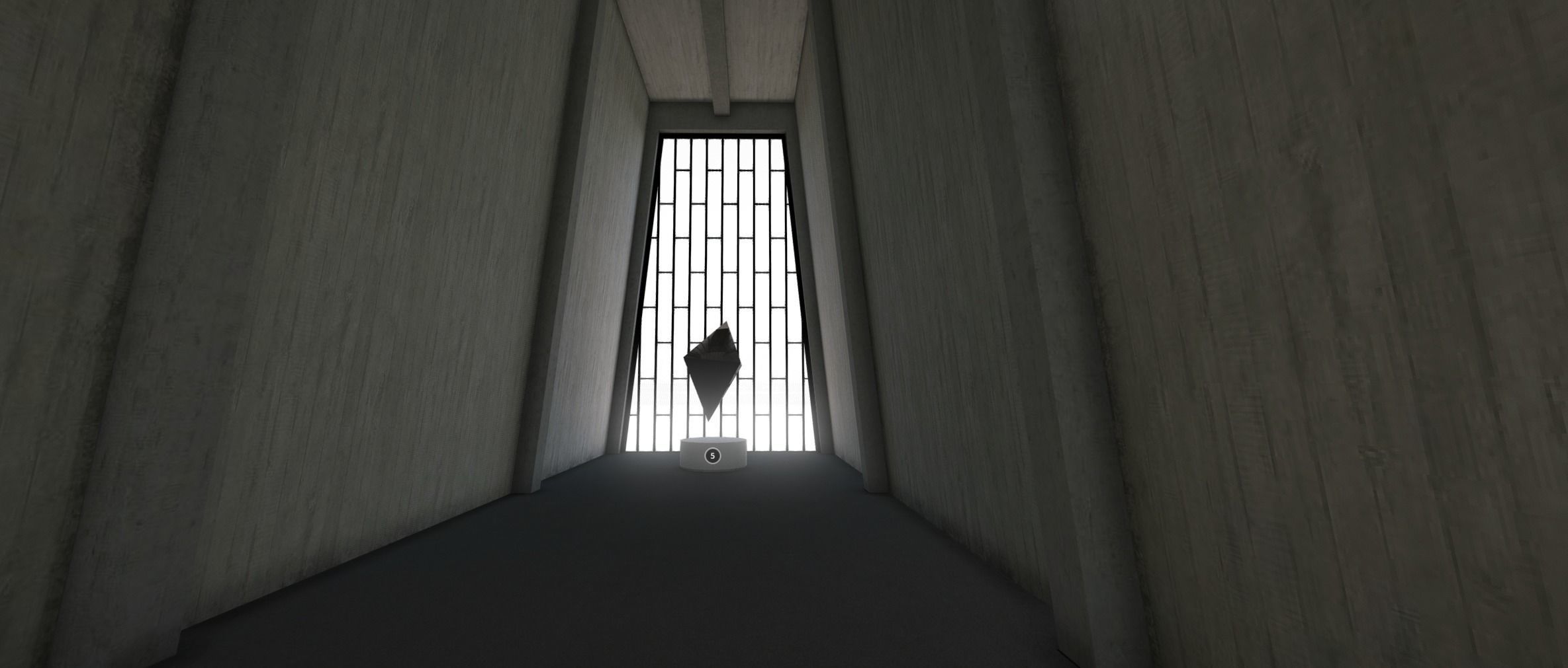 VR Gallery Brutalism Cross 2019 Baked and Corona Max Scene Low-poly 3D model_7