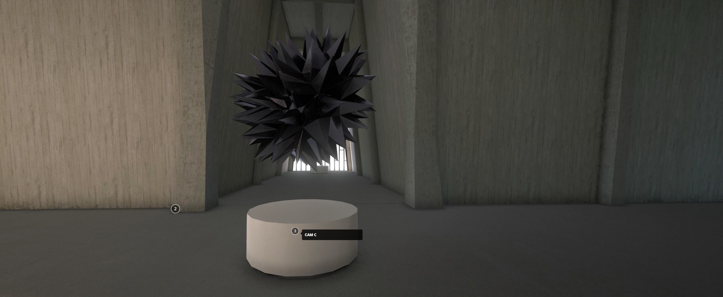 VR Gallery Brutalism Cross 2019 Baked and Corona Max Scene Low-poly 3D model_5