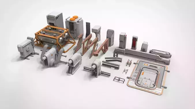 sci-fi Architecture kitbash 28 3D model