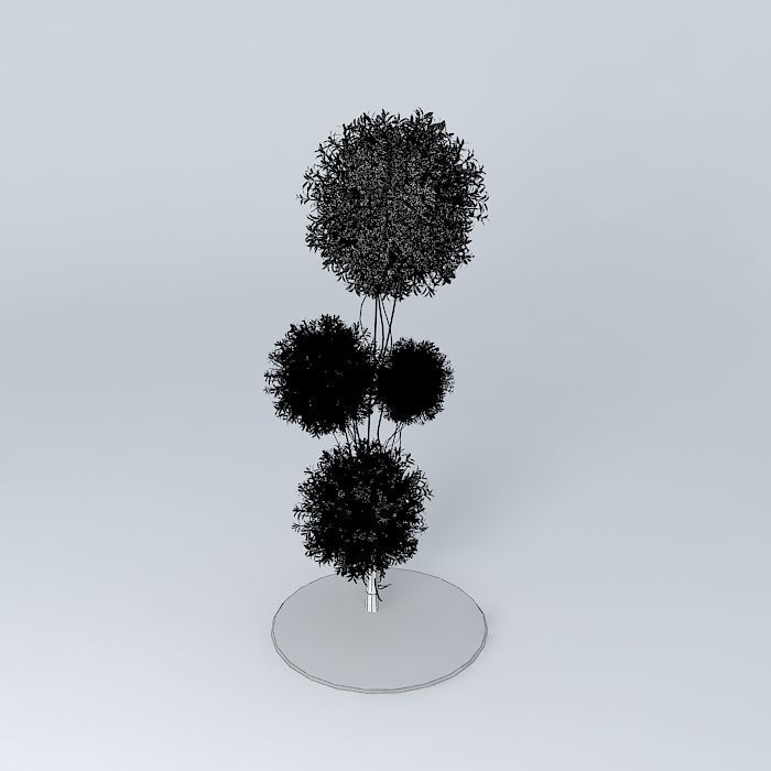 plant three trees Free 3D model_3