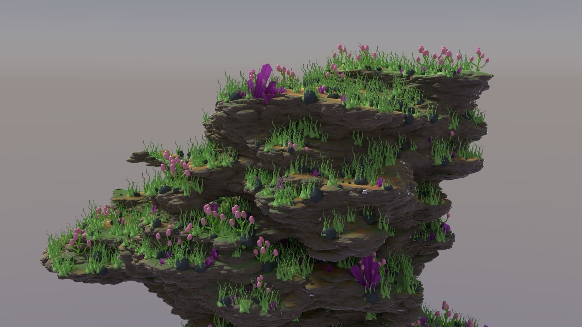Procedural Island 3D model_0