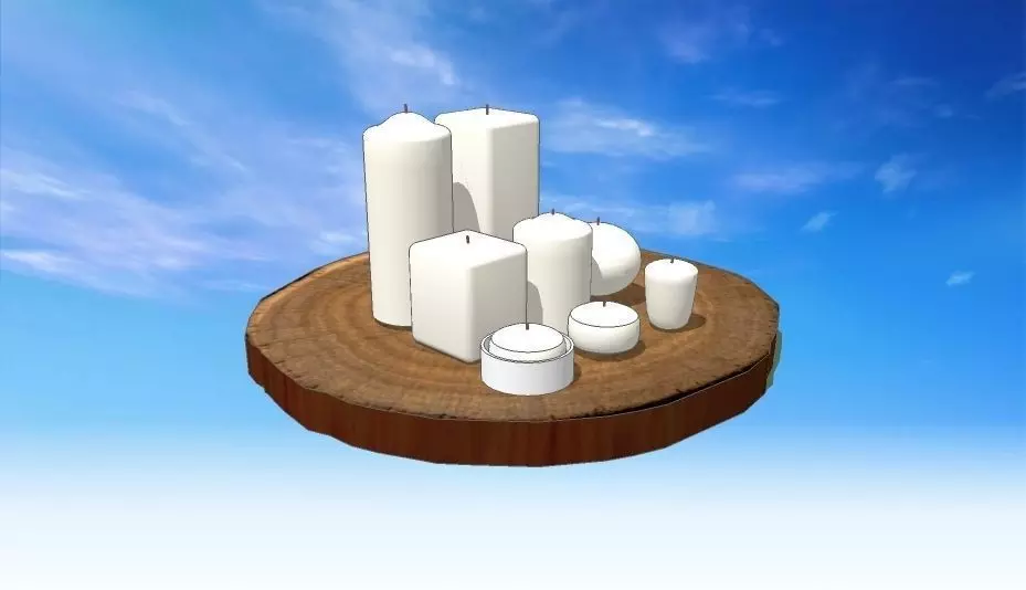 Table candles Free 3D model