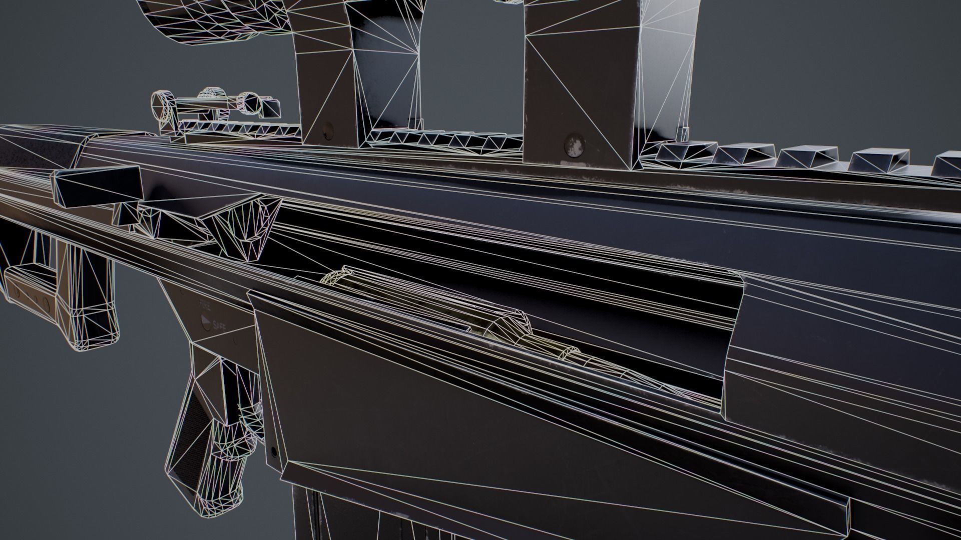 Barrett M82A1 Low-poly 3D model_5