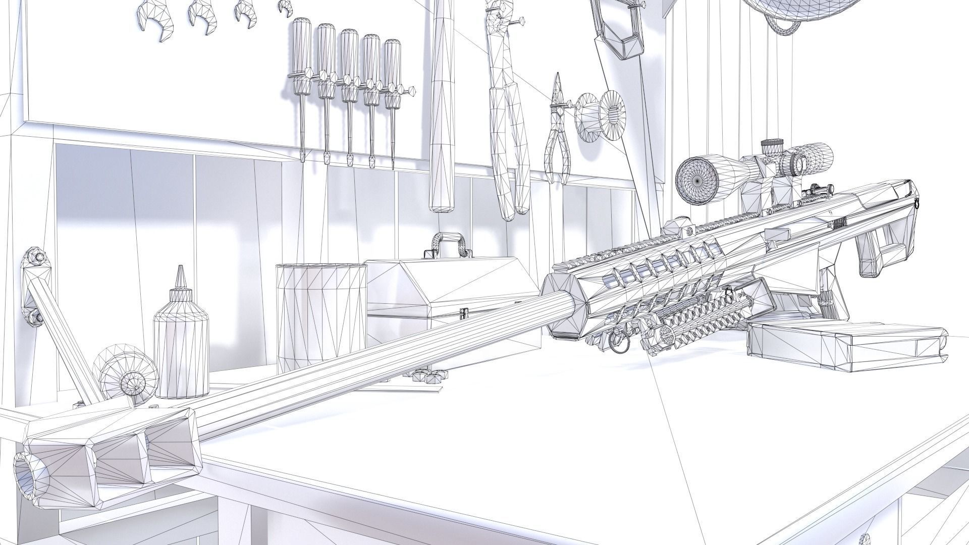 Barrett M82A1 Low-poly 3D model_3