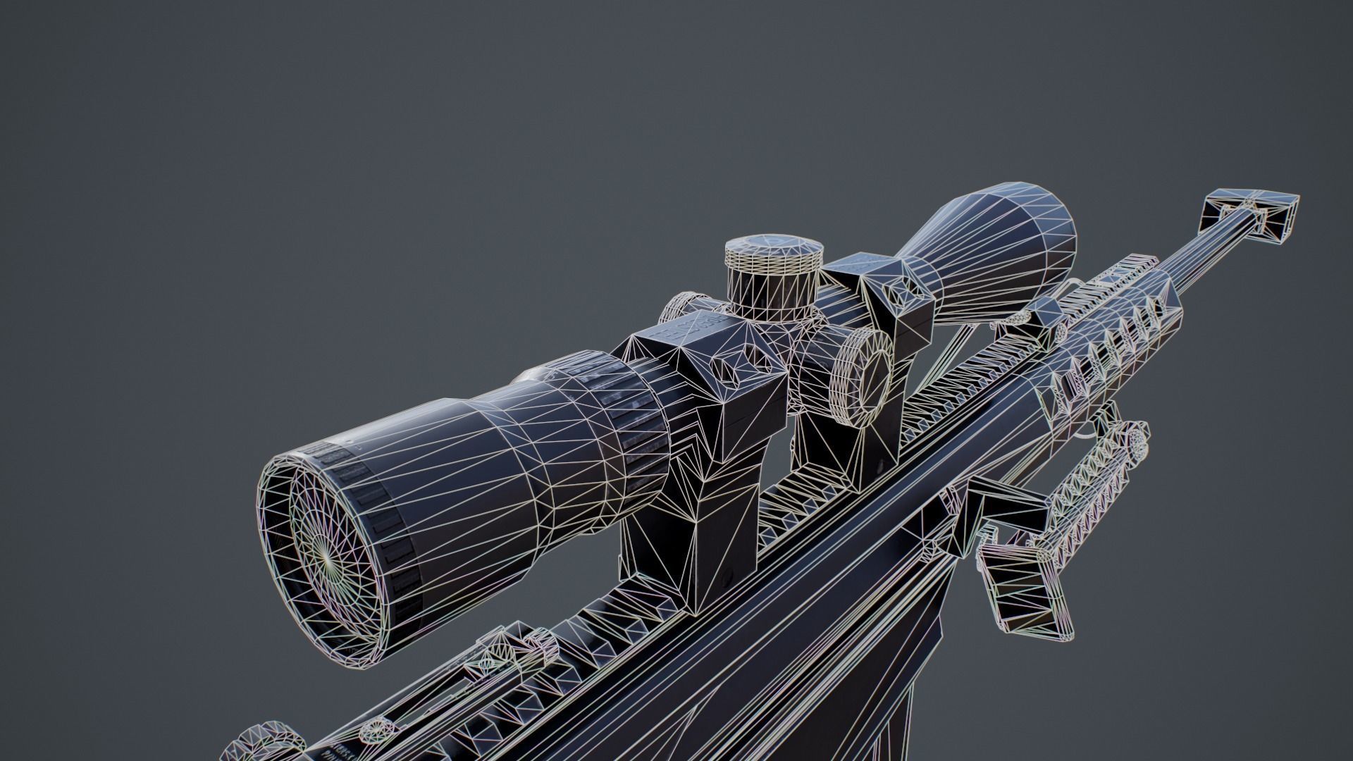 Barrett M82A1 Low-poly 3D model_9