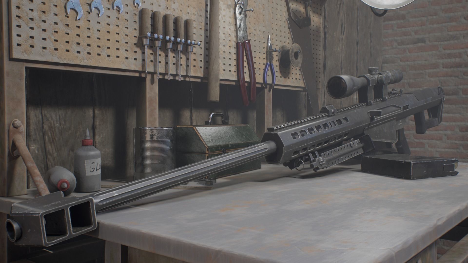 Barrett M82A1 Low-poly 3D model_2