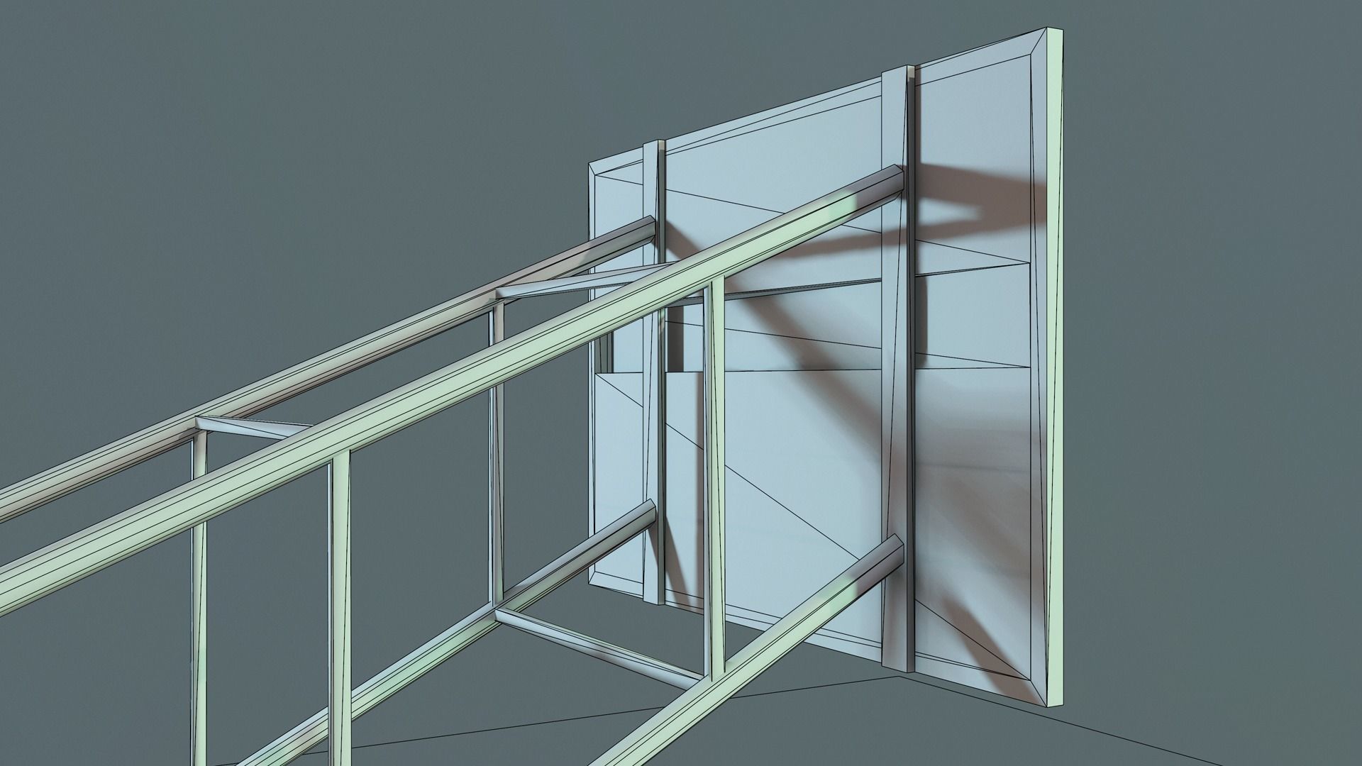 PBR Basketball Outdoor Backboard Low-poly 3D model_5