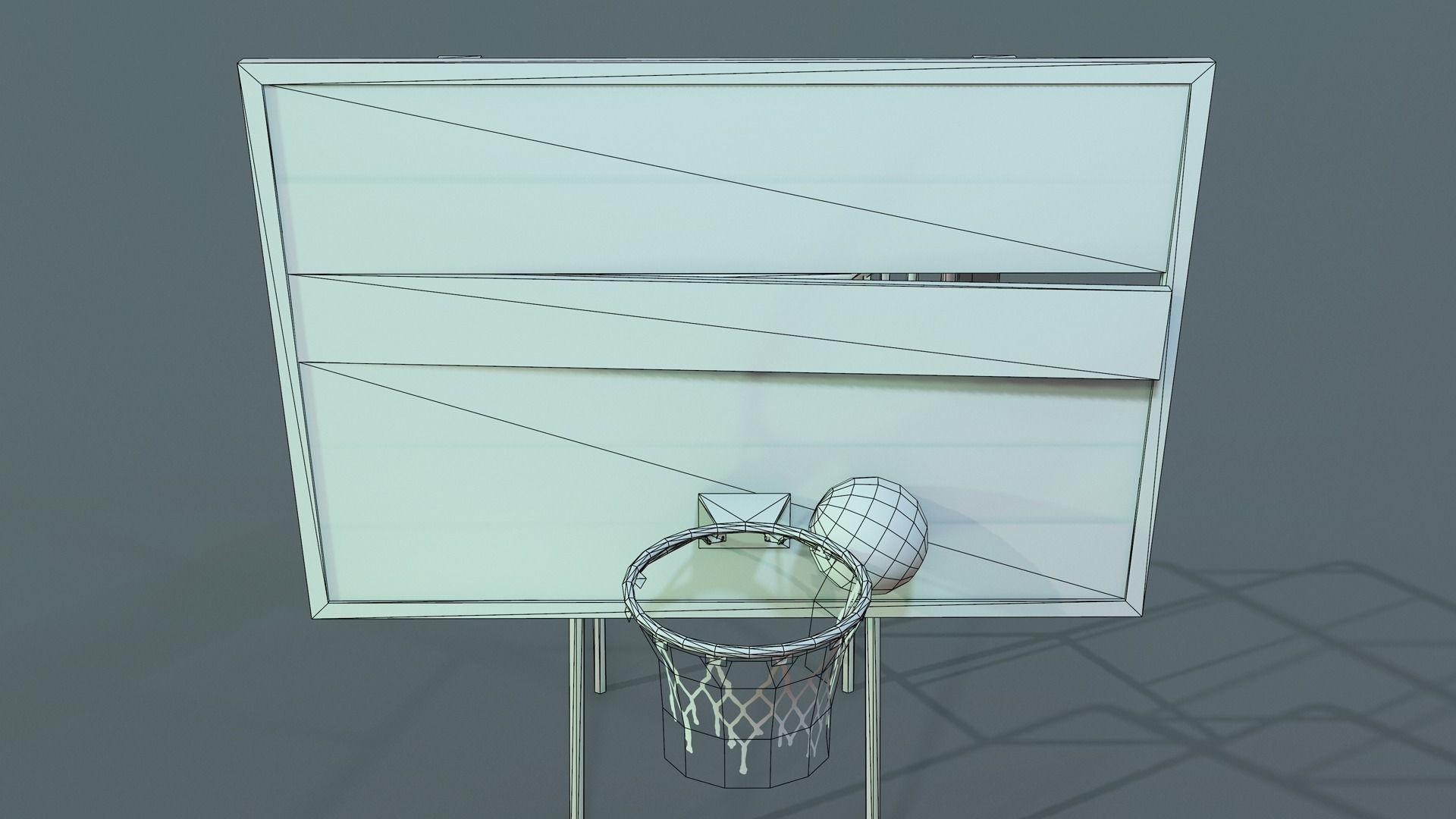 PBR Basketball Outdoor Backboard Low-poly 3D model_6