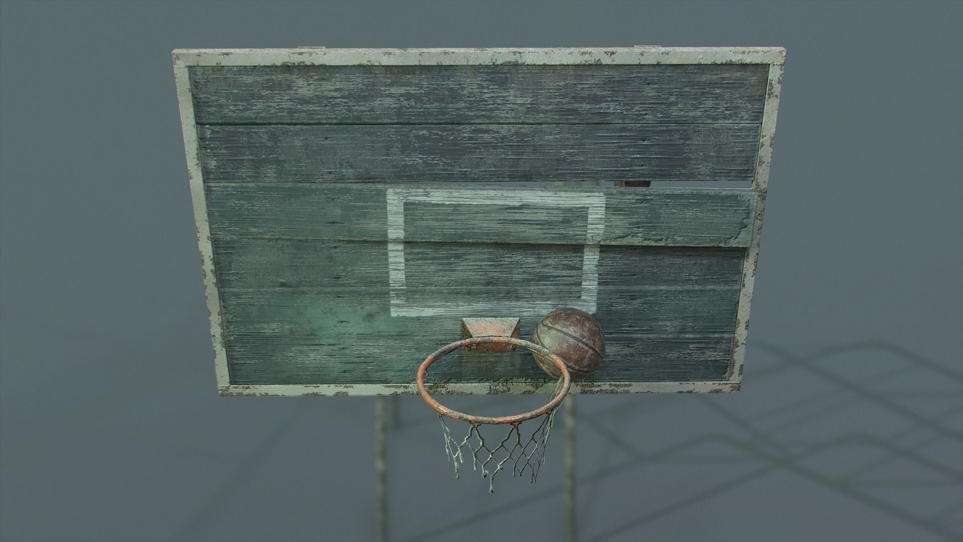 PBR Basketball Outdoor Backboard Low-poly 3D model_3