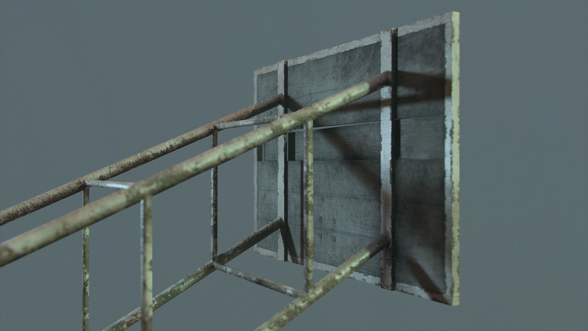 PBR Basketball Outdoor Backboard Low-poly 3D model_4