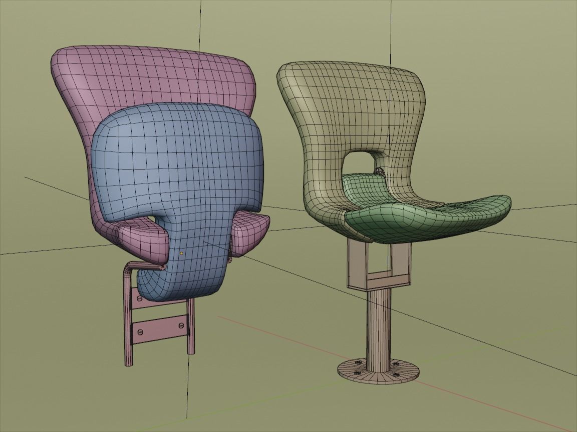 Plastic stadium seat FCB 3D model_1
