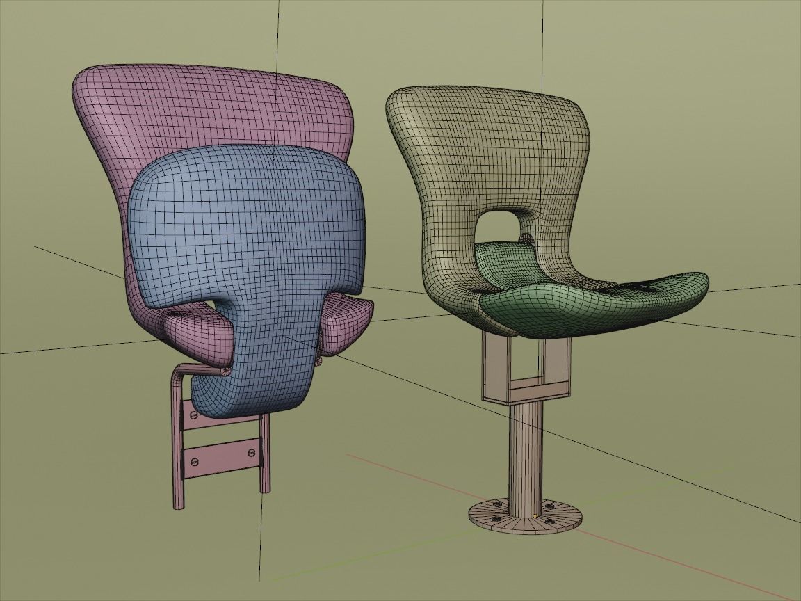 Plastic stadium seat FCB 3D model_2