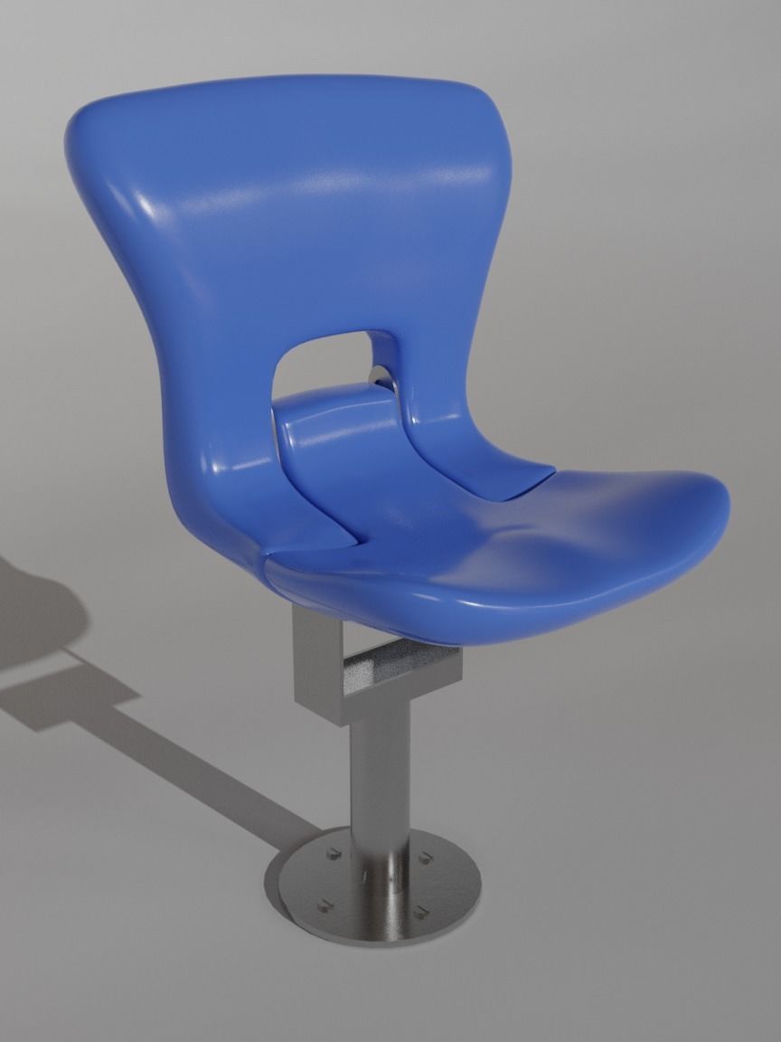 Plastic stadium seat FCB 3D model_9