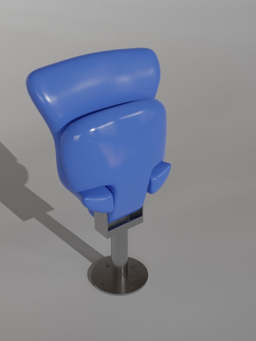 Plastic stadium seat FCB 3D model_8