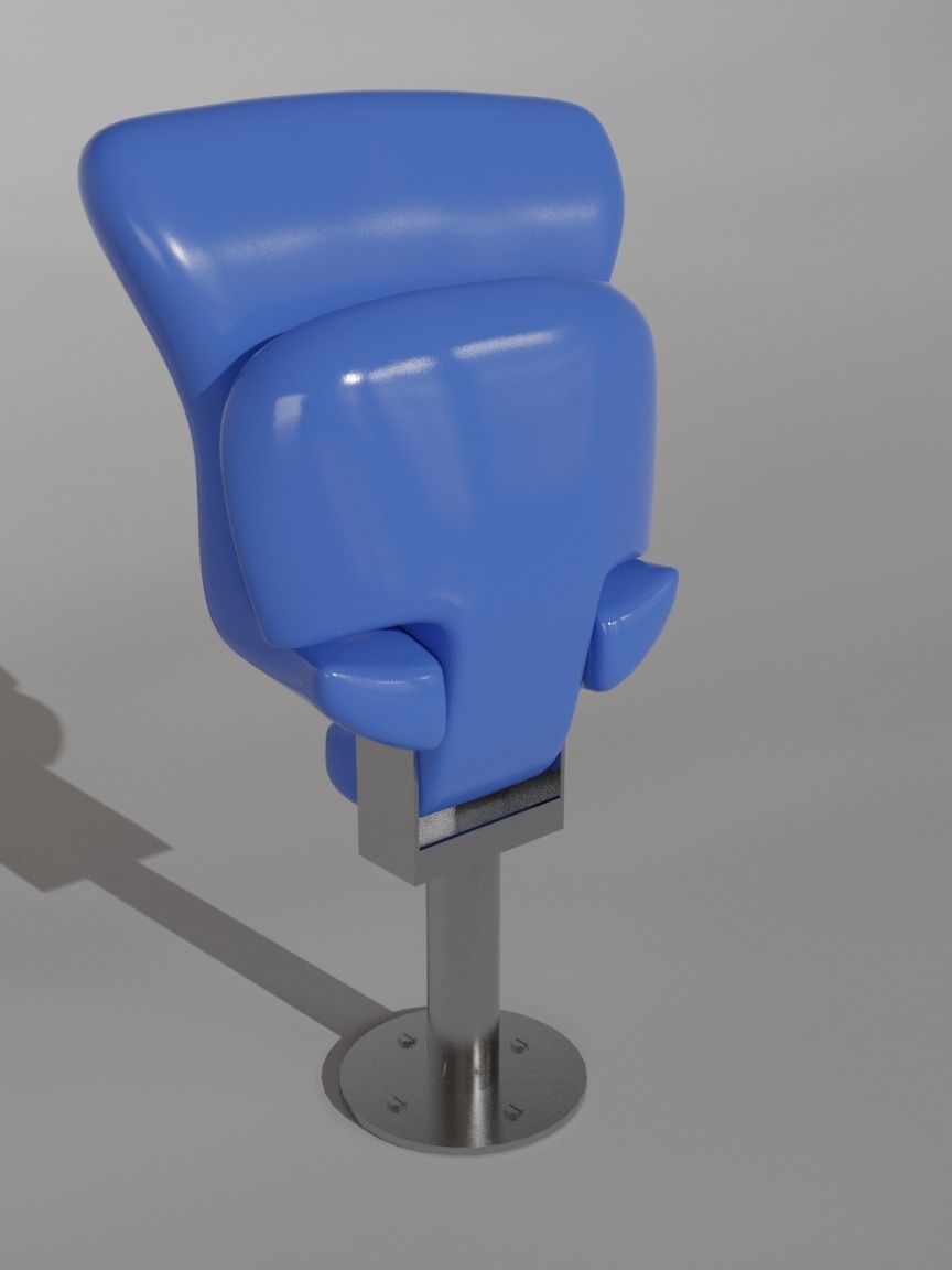 Plastic stadium seat FCB 3D model_11