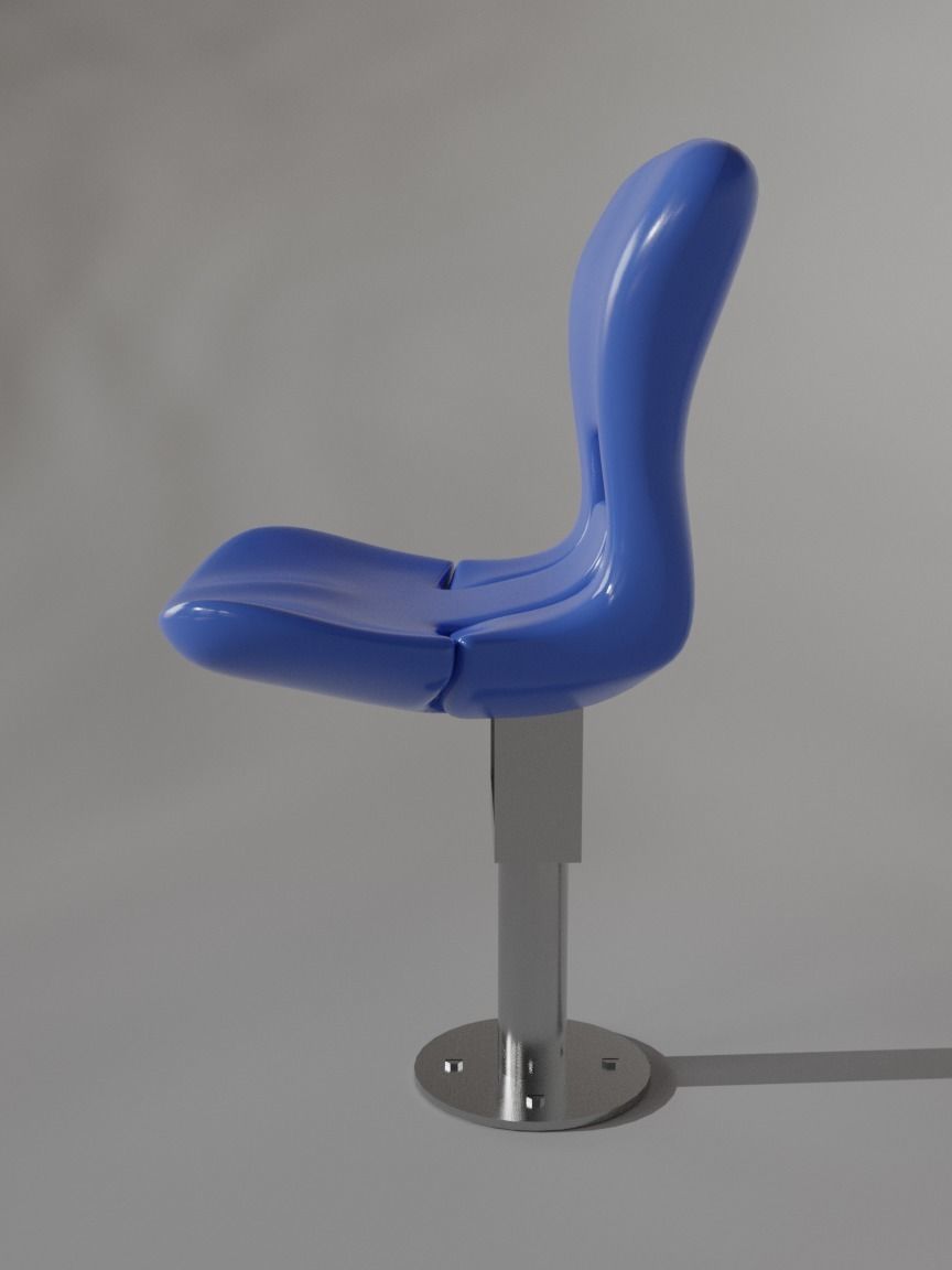 Plastic stadium seat FCB 3D model_7