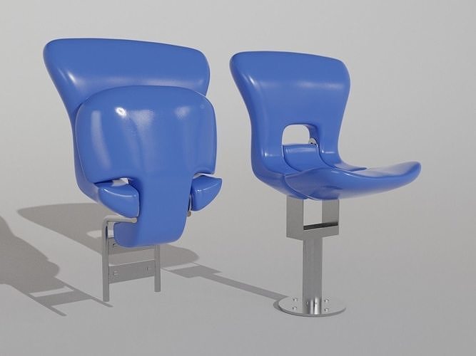 Plastic stadium seat FCB 3D model