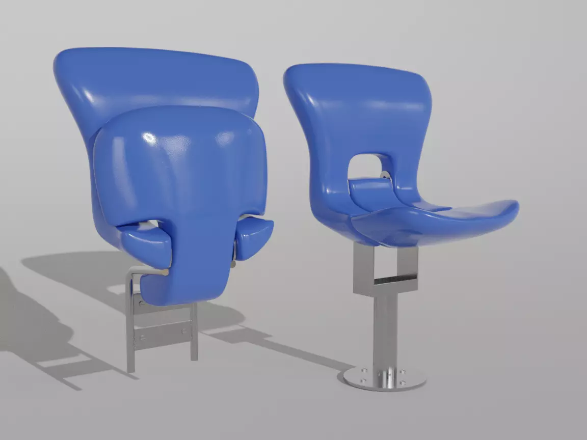 Plastic stadium seat FCB 3D model_0