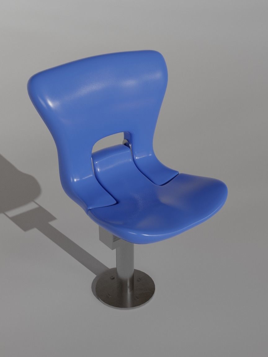 Plastic stadium seat FCB 3D model_5
