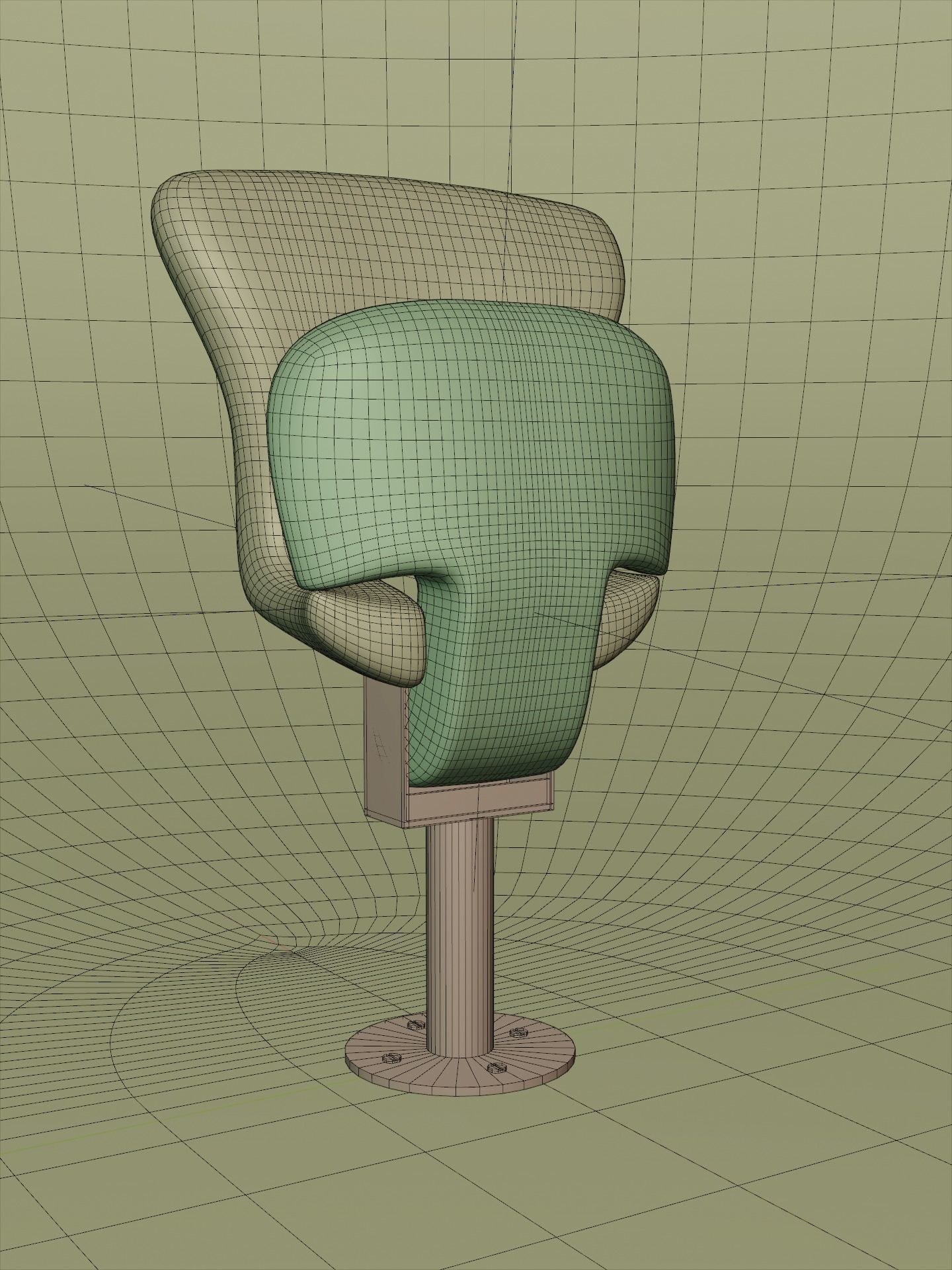 Plastic stadium seat FCB 3D model_16