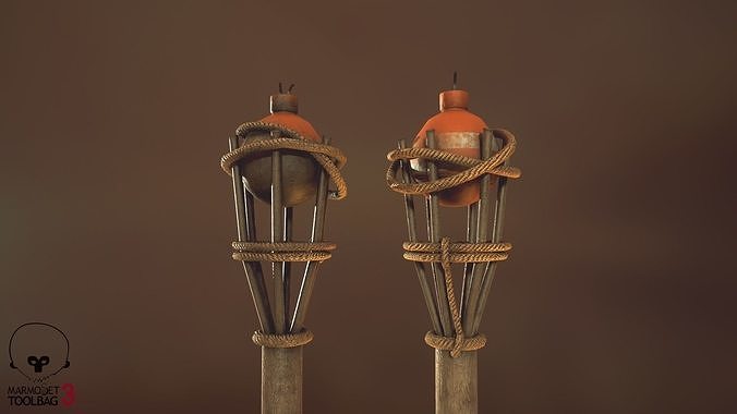 Ground torch  Low-poly 3D model