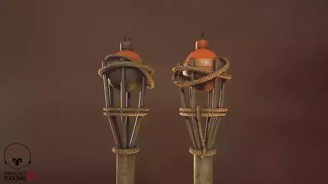 Ground torch  Low-poly 3D model