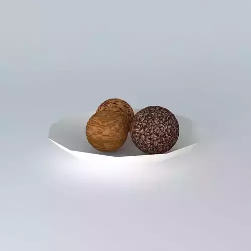 centerpiece three chocolate balls on plate Free 3D model