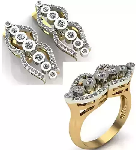 WOMAN SET RING AND EARRINGS