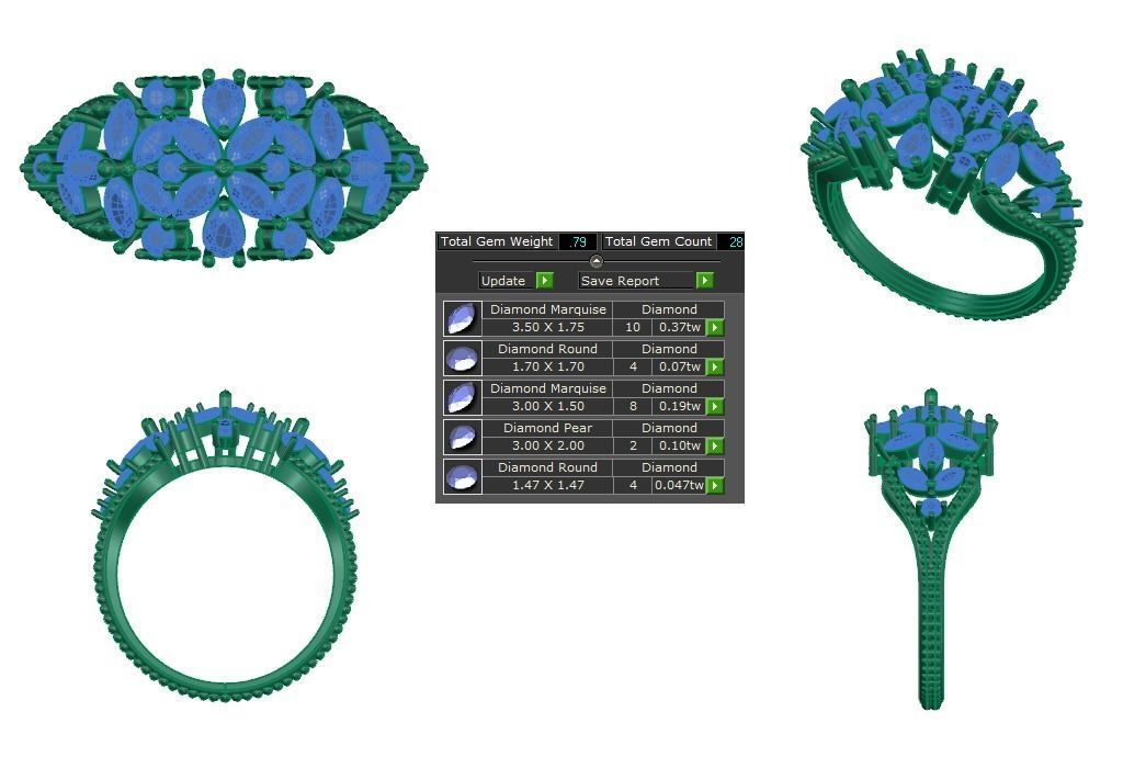 Women ring 3dm stl render detail 3D print model 3D print model_1