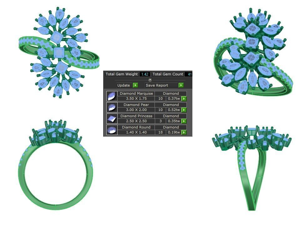 Women ring 3dm stl render detail 3D print model 3D print model_1