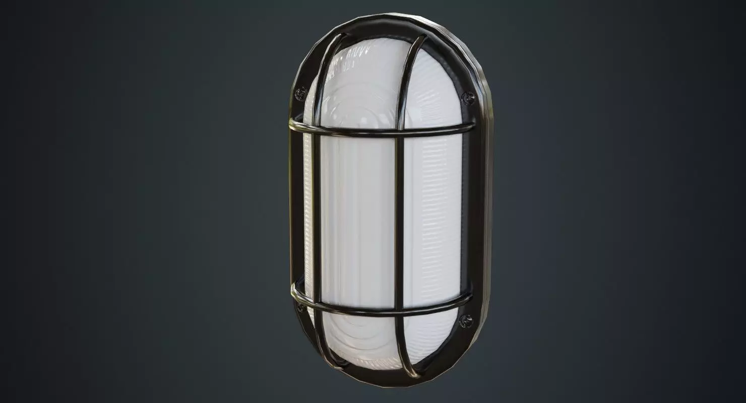 Bulkhead Light 1A Low-poly 3D model_0
