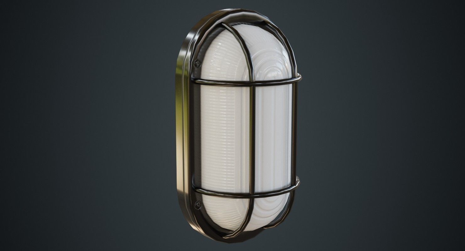 Bulkhead Light 1A Low-poly 3D model_1