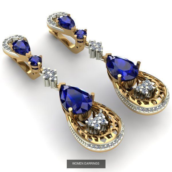 WOMAN SET RING AND EARRINGS 3D Model Collection_3