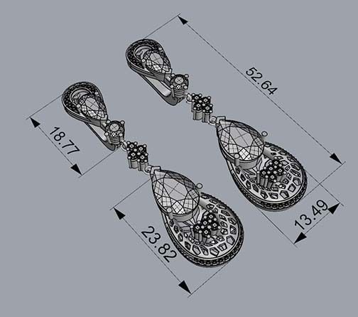 WOMAN SET RING AND EARRINGS 3D Model Collection_11
