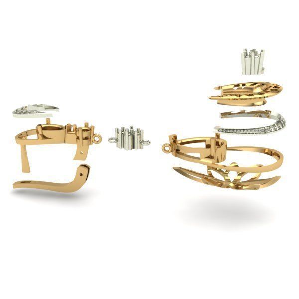 WOMAN SET RING AND EARRINGS 3D Model Collection_7