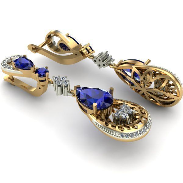 WOMAN SET RING AND EARRINGS 3D Model Collection_9