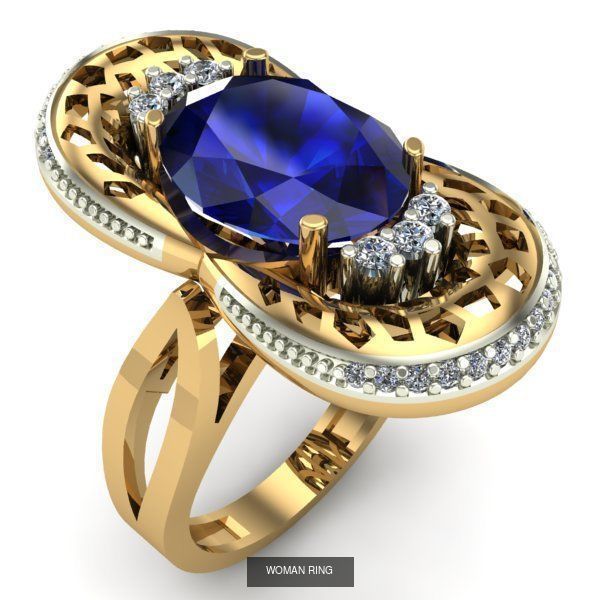 WOMAN SET RING AND EARRINGS 3D Model Collection_2