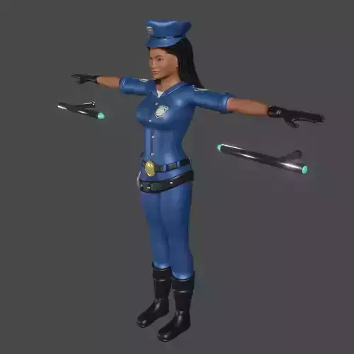 Beautiful police woman girl
