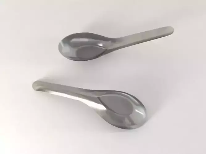 Steel Spoon Low-poly 3D model